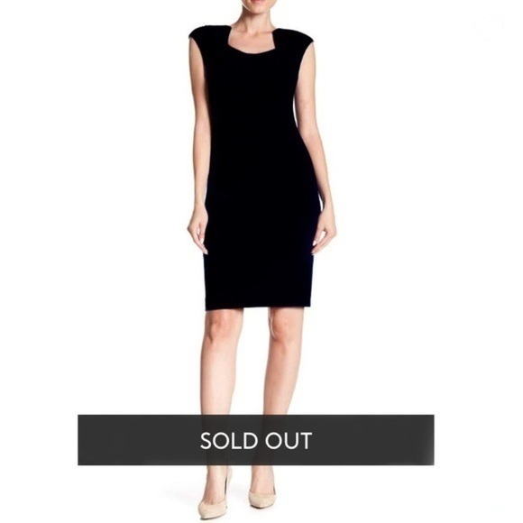 NWT Black Sheath Dress Modern American Designer - Picture 6 of 7